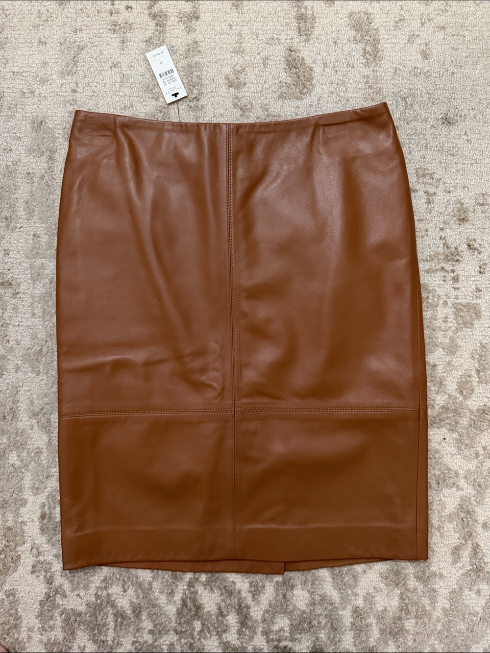 Talbots Cognac Leather Pencil Skirt